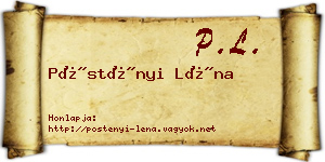 Pöstényi Léna névjegykártya
